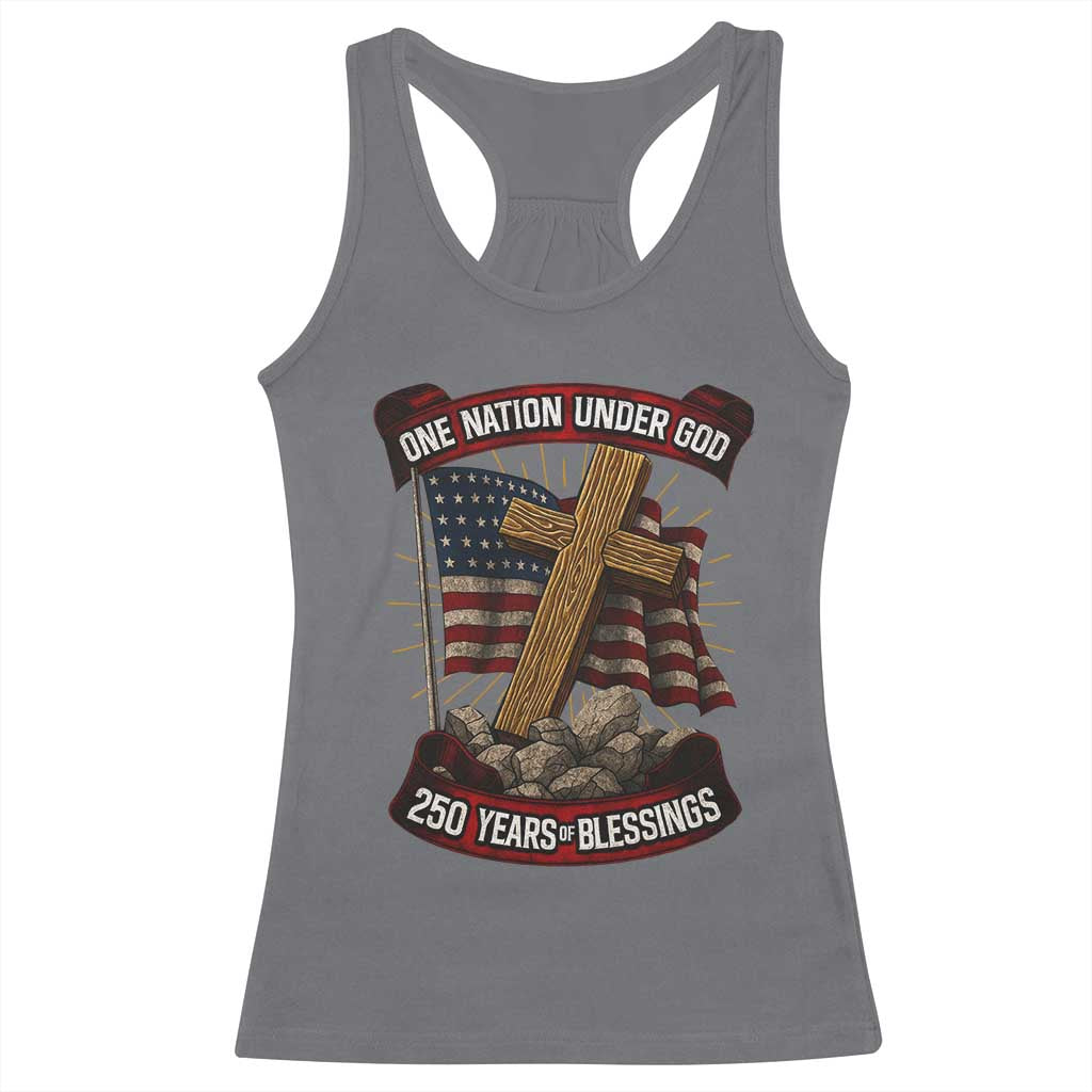 Blessings America Racerback Tank Top One Nation Under God USA 250th Anniversary Patriotic Christian - Wonder Print Shop