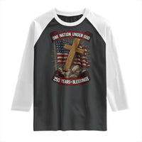 Blessings America Raglan Shirt One Nation Under God USA 250th Anniversary Patriotic Christian - Wonder Print Shop