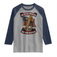 Blessings America Raglan Shirt One Nation Under God USA 250th Anniversary Patriotic Christian - Wonder Print Shop