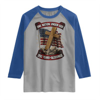 Blessings America Raglan Shirt One Nation Under God USA 250th Anniversary Patriotic Christian - Wonder Print Shop