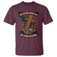 Blessings America T Shirt One Nation Under God USA 250th Anniversary Patriotic Christian - Wonder Print Shop
