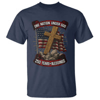 Blessings America T Shirt One Nation Under God USA 250th Anniversary Patriotic Christian - Wonder Print Shop