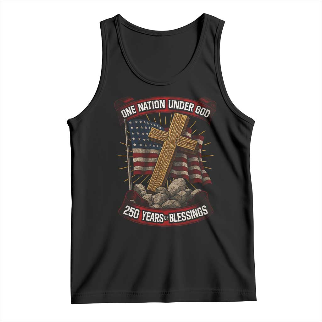 Blessings America Tank Top One Nation Under God USA 250th Anniversary Patriotic Christian - Wonder Print Shop