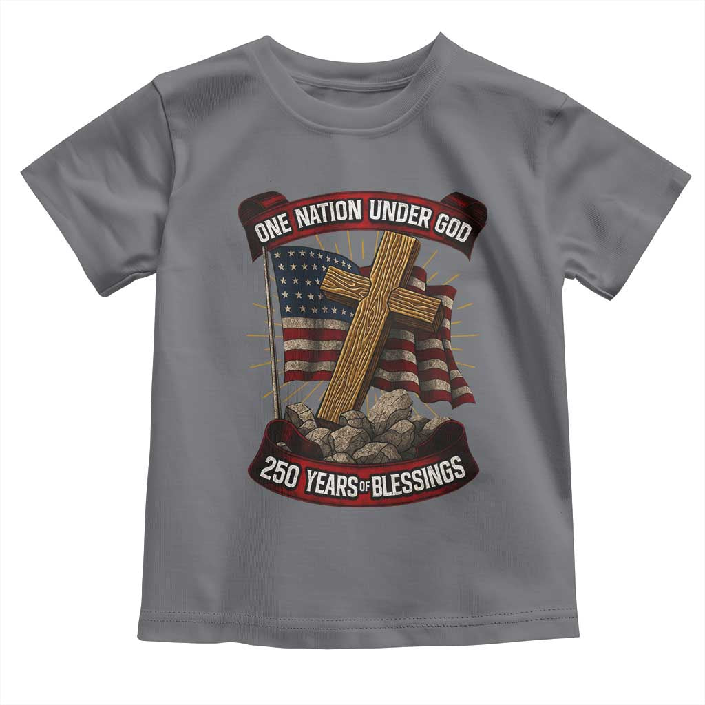 Blessings America Toddler T Shirt One Nation Under God USA 250th Anniversary Patriotic Christian - Wonder Print Shop