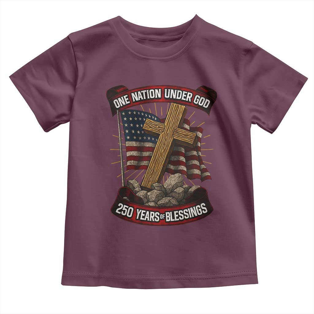 Blessings America Toddler T Shirt One Nation Under God USA 250th Anniversary Patriotic Christian - Wonder Print Shop