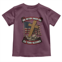 Blessings America Toddler T Shirt One Nation Under God USA 250th Anniversary Patriotic Christian - Wonder Print Shop