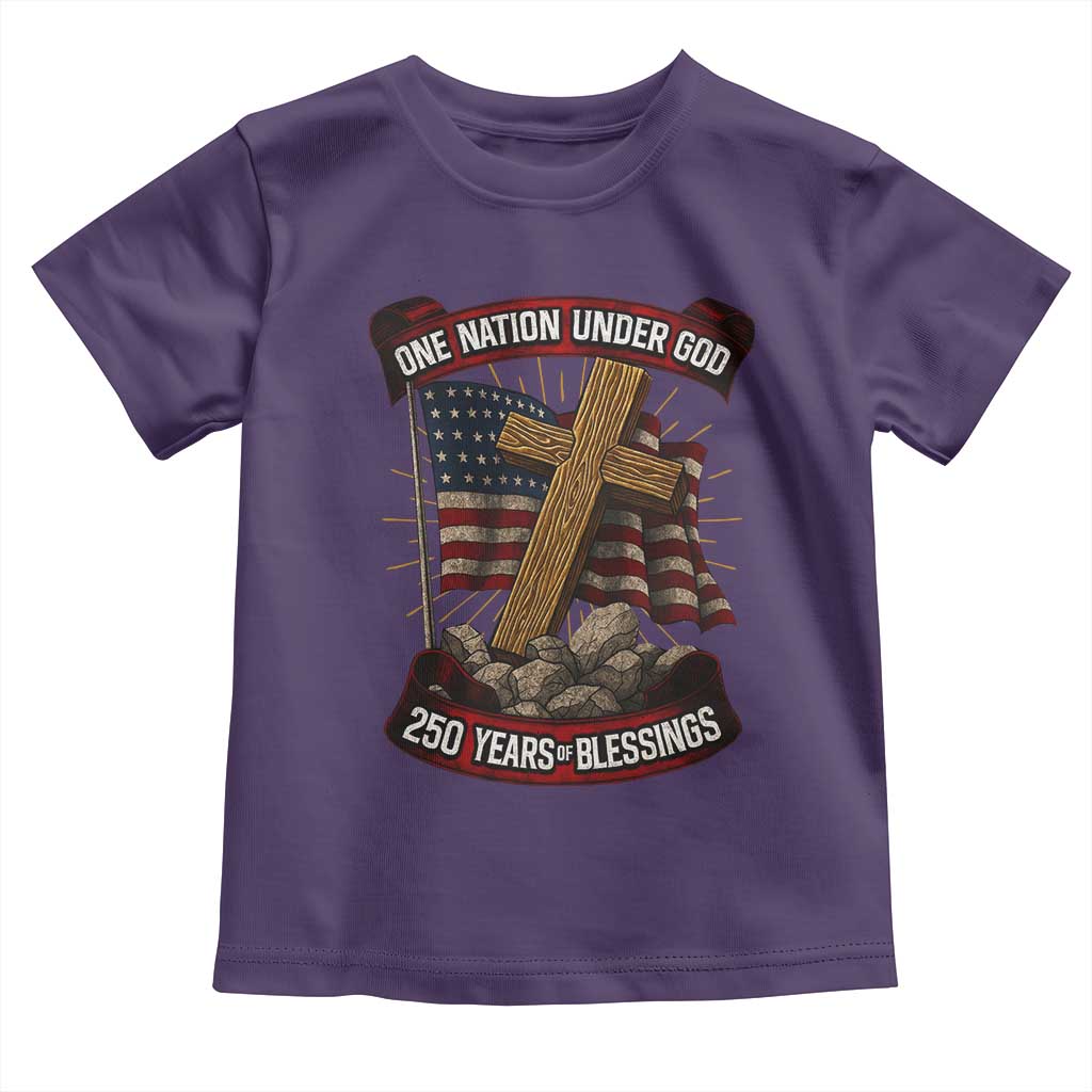 Blessings America Toddler T Shirt One Nation Under God USA 250th Anniversary Patriotic Christian - Wonder Print Shop