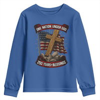Blessings America Youth Sweatshirt One Nation Under God USA 250th Anniversary Patriotic Christian - Wonder Print Shop