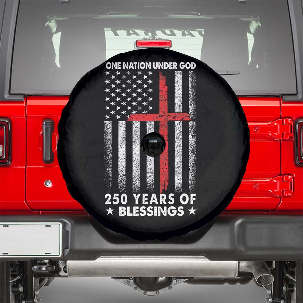 One Nation Under God Spare Tire Cover USA 250th Anniversary Patriotic Christian One Nation Under God - Wonder Print Shop