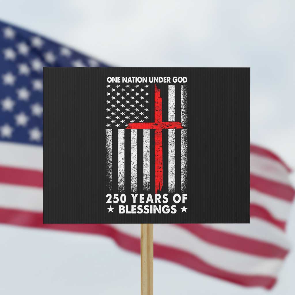 One Nation Under God Protest Sign USA 250th Anniversary Patriotic Christian One Nation Under God - Wonder Print Shop