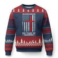 One Nation Under God Ugly Christmas Sweater USA 250th Anniversary Patriotic Christian One Nation Under God - Wonder Print Shop