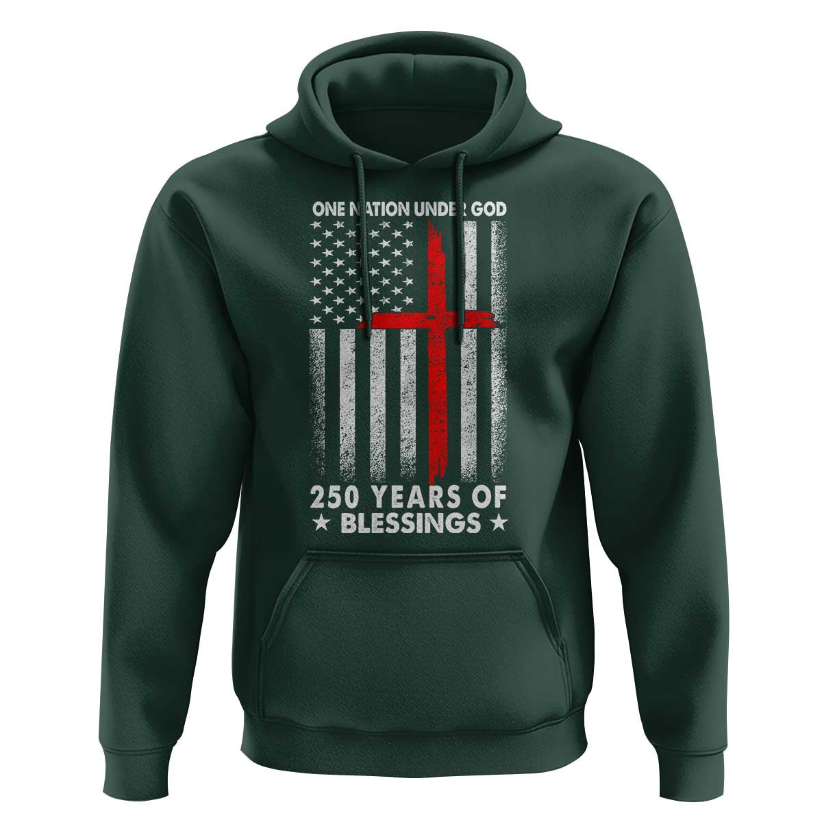 One Nation Under God Hoodie USA 250th Anniversary Patriotic Christian One Nation Under God - Wonder Print Shop