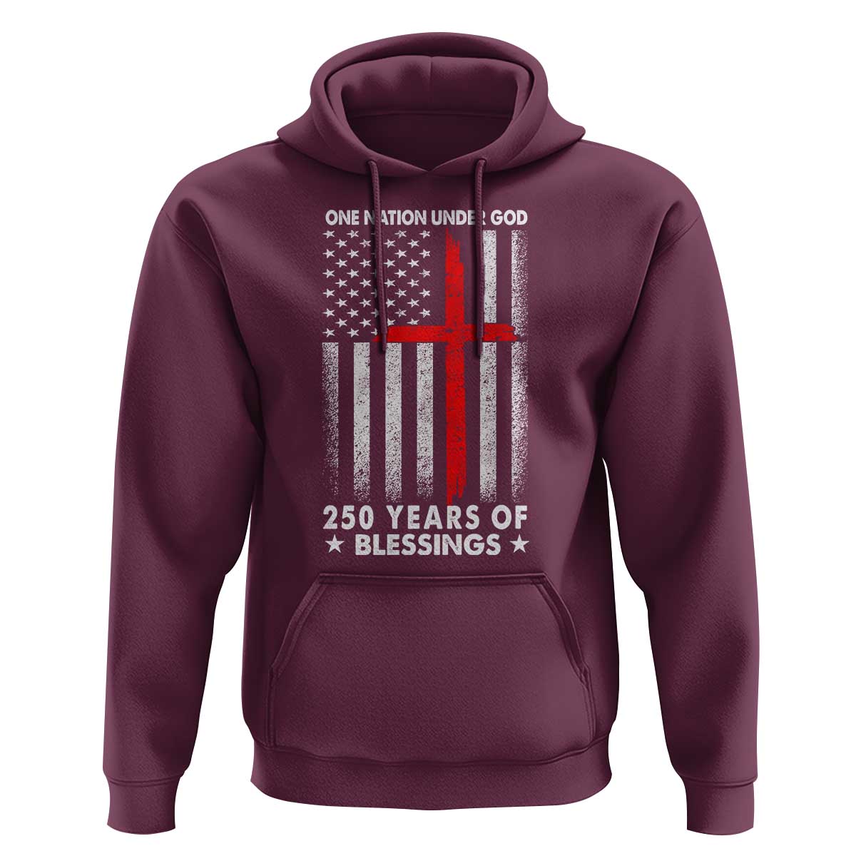 One Nation Under God Hoodie USA 250th Anniversary Patriotic Christian One Nation Under God - Wonder Print Shop
