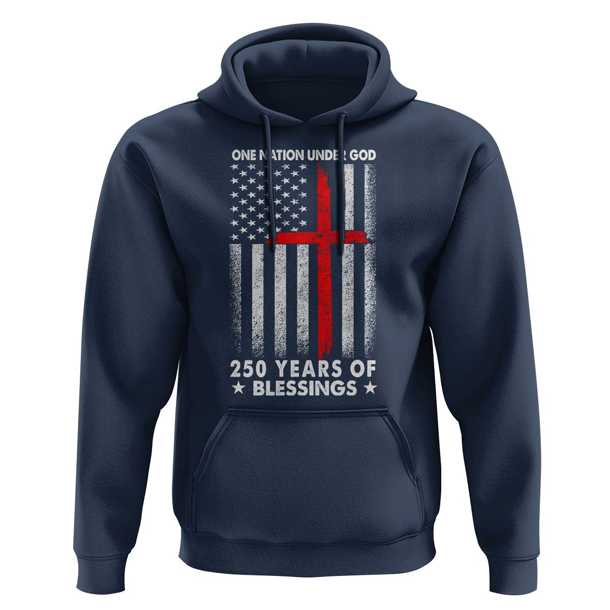 One Nation Under God Hoodie USA 250th Anniversary Patriotic Christian One Nation Under God - Wonder Print Shop