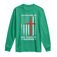One Nation Under God Long Sleeve Shirt USA 250th Anniversary Patriotic Christian One Nation Under God - Wonder Print Shop