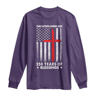 One Nation Under God Long Sleeve Shirt USA 250th Anniversary Patriotic Christian One Nation Under God - Wonder Print Shop