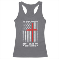 One Nation Under God Racerback Tank Top USA 250th Anniversary Patriotic Christian One Nation Under God - Wonder Print Shop