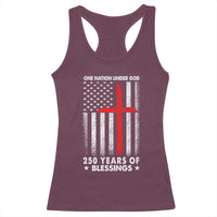 One Nation Under God Racerback Tank Top USA 250th Anniversary Patriotic Christian One Nation Under God - Wonder Print Shop