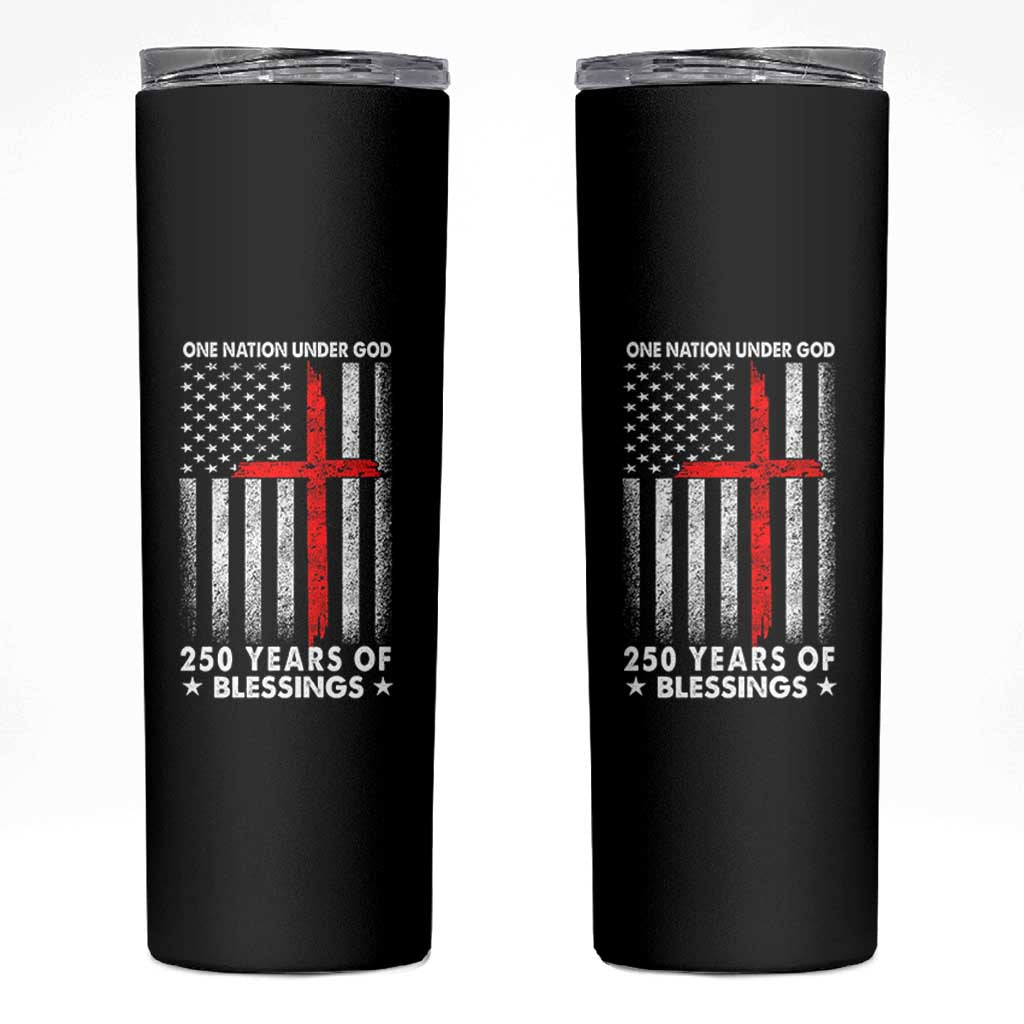One Nation Under God Skinny Tumbler USA 250th Anniversary Patriotic Christian One Nation Under God - Wonder Print Shop