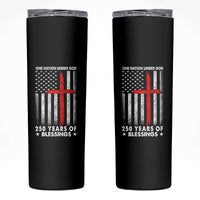 One Nation Under God Skinny Tumbler USA 250th Anniversary Patriotic Christian One Nation Under God - Wonder Print Shop