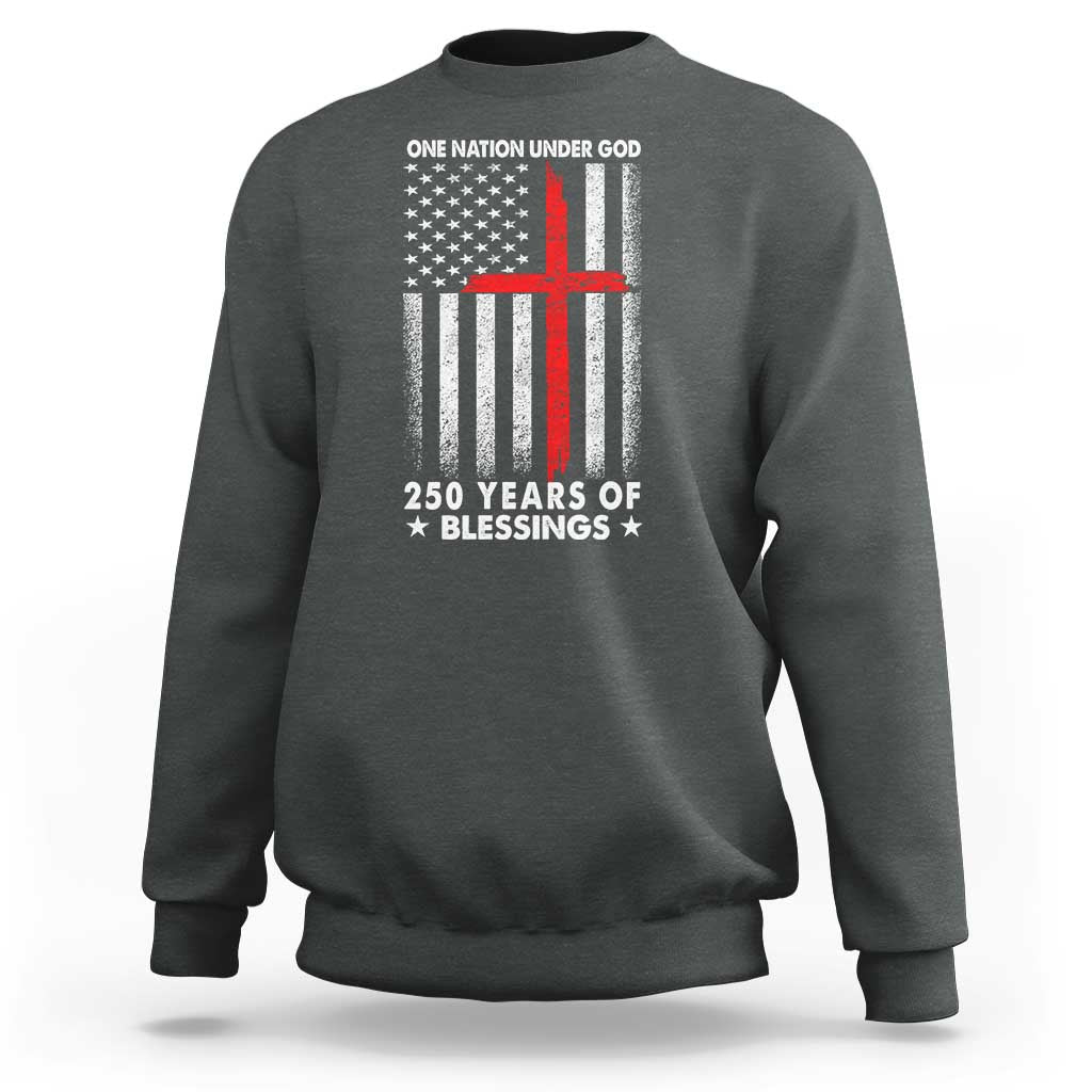 One Nation Under God Sweatshirt USA 250th Anniversary Patriotic Christian One Nation Under God - Wonder Print Shop