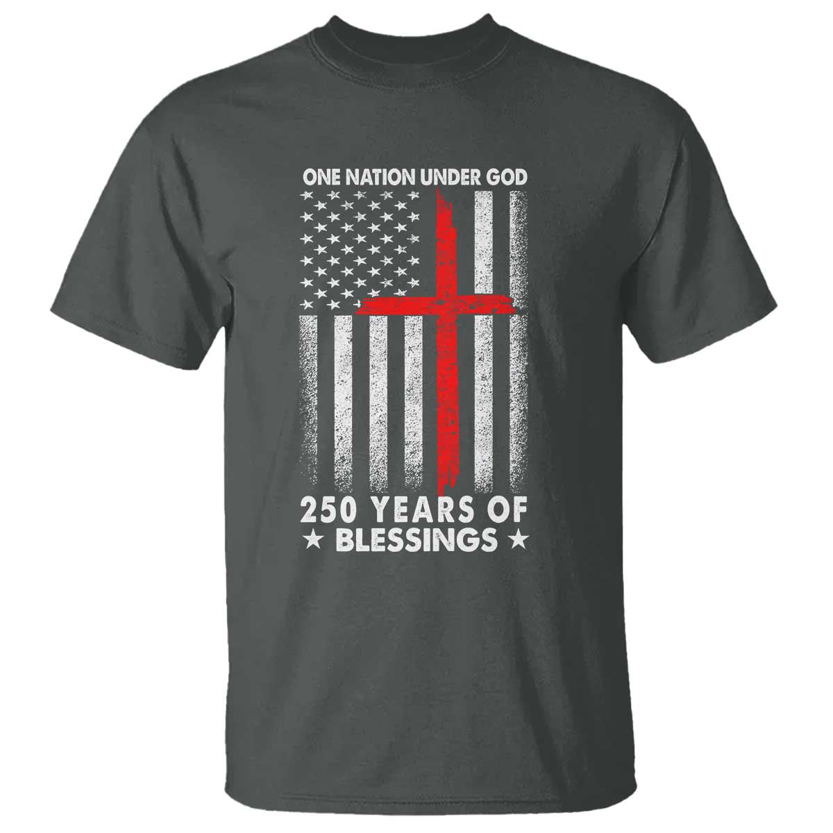 One Nation Under God T Shirt USA 250th Anniversary Patriotic Christian One Nation Under God - Wonder Print Shop