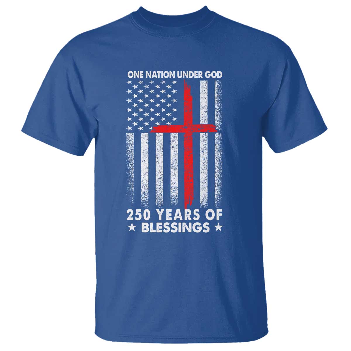 One Nation Under God T Shirt USA 250th Anniversary Patriotic Christian One Nation Under God - Wonder Print Shop