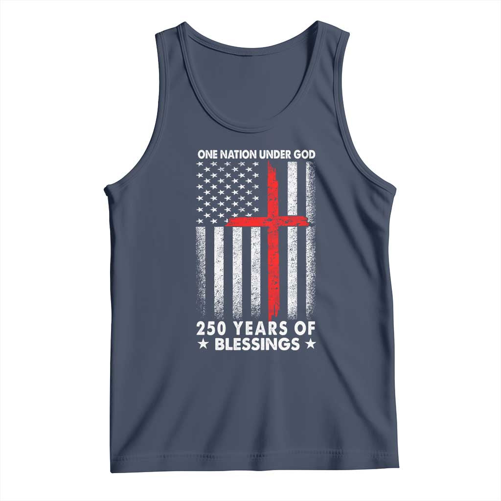 One Nation Under God Tank Top USA 250th Anniversary Patriotic Christian One Nation Under God - Wonder Print Shop