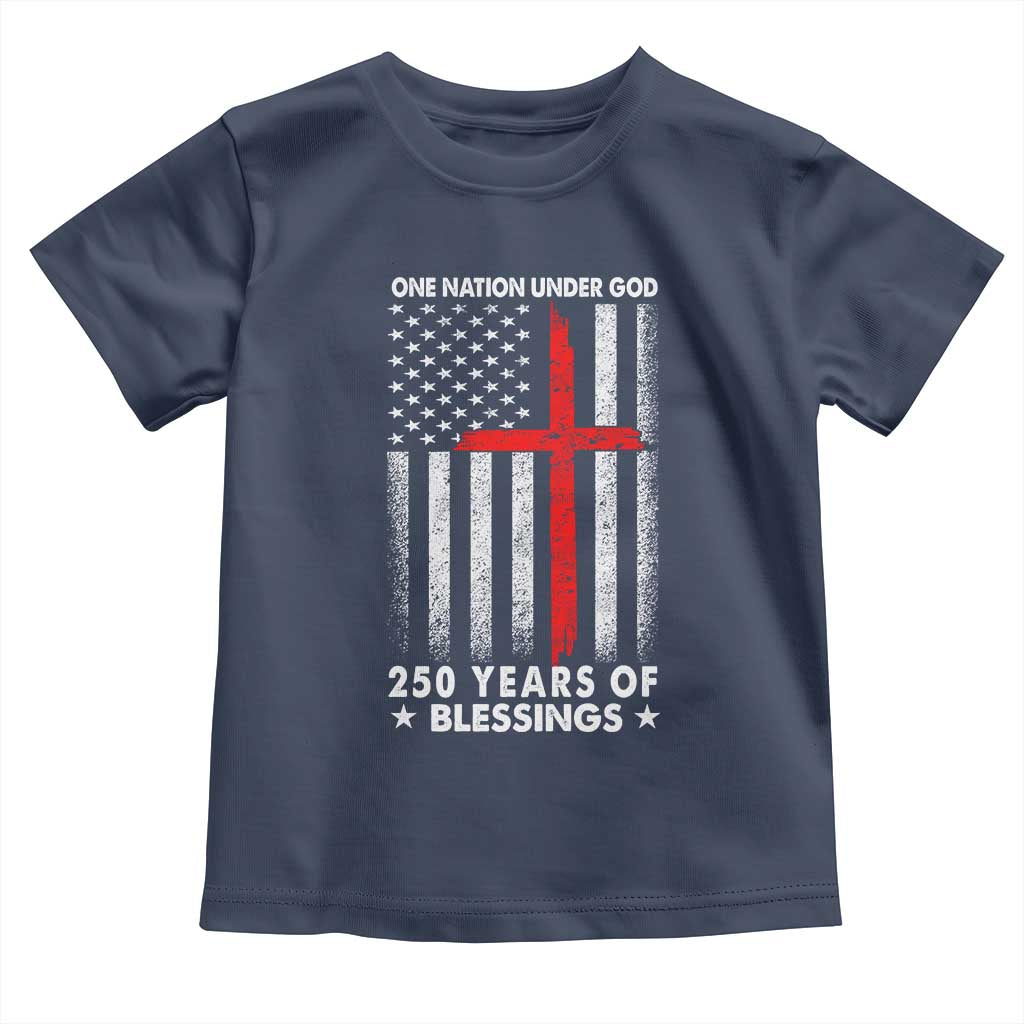 One Nation Under God Toddler T Shirt USA 250th Anniversary Patriotic Christian One Nation Under God - Wonder Print Shop