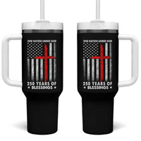 One Nation Under God Tumbler With Handle USA 250th Anniversary Patriotic Christian One Nation Under God - Wonder Print Shop