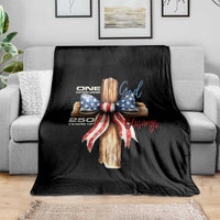 250 Years America Throw Blanket Coquette Bow Cross American 4th Of July 250th Anniversary - Wonder Print Shop