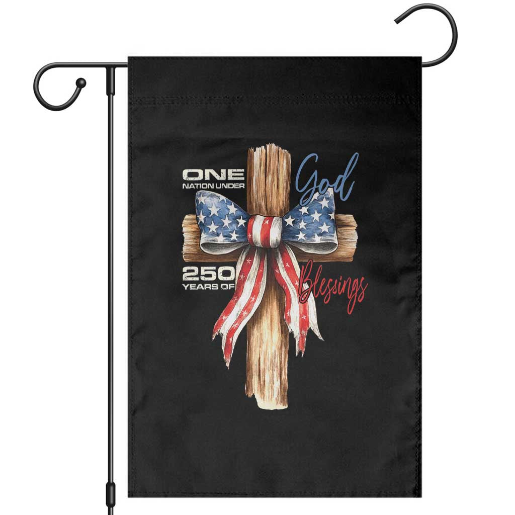 250 Years America Garden Flag Coquette Bow Cross American 4th Of July 250th Anniversary - Wonder Print Shop