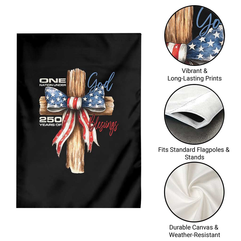 250 Years America Garden Flag Coquette Bow Cross American 4th Of July 250th Anniversary - Wonder Print Shop