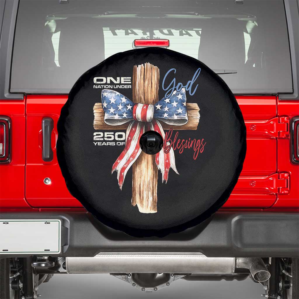 250 Years America Spare Tire Cover Coquette Bow Cross American 4th Of July 250th Anniversary - Wonder Print Shop