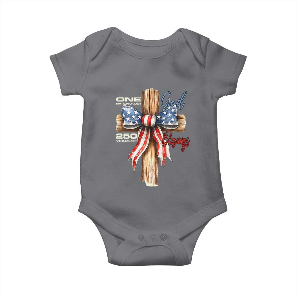 250 Years America Baby Onesie Coquette Bow Cross American 4th Of July 250th Anniversary - Wonder Print Shop