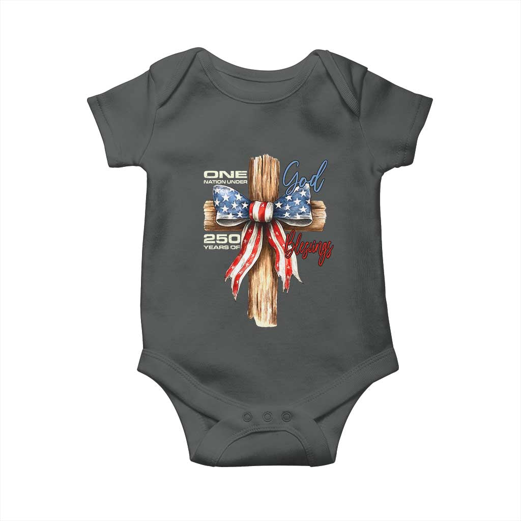 250 Years America Baby Onesie Coquette Bow Cross American 4th Of July 250th Anniversary - Wonder Print Shop