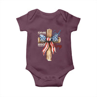 250 Years America Baby Onesie Coquette Bow Cross American 4th Of July 250th Anniversary - Wonder Print Shop