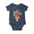 250 Years America Baby Onesie Coquette Bow Cross American 4th Of July 250th Anniversary - Wonder Print Shop