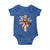 250 Years America Baby Onesie Coquette Bow Cross American 4th Of July 250th Anniversary - Wonder Print Shop