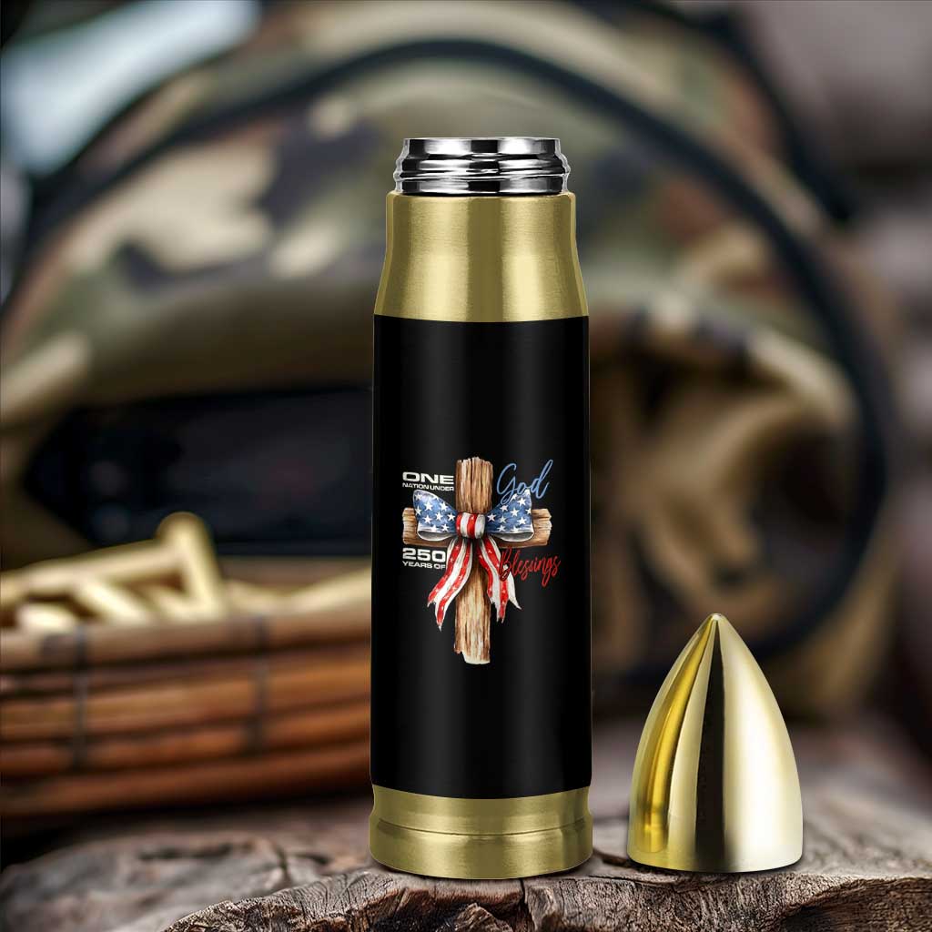250 Years America Bullet Tumbler Coquette Bow Cross American 4th Of July 250th Anniversary - Wonder Print Shop