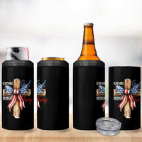 250 Years America 4 in 1 Can Cooler Tumbler Coquette Bow Cross American 4th Of July 250th Anniversary - Wonder Print Shop