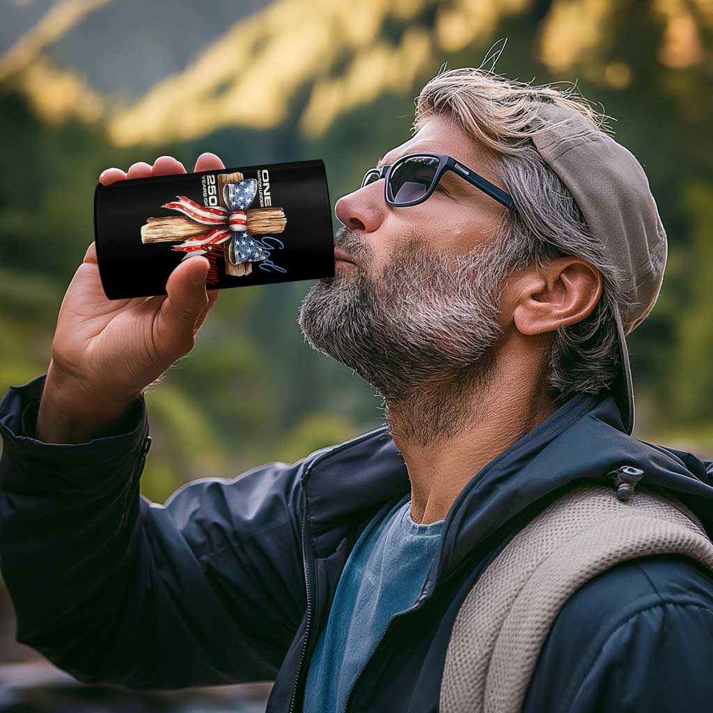 250 Years America 4 in 1 Can Cooler Tumbler Coquette Bow Cross American 4th Of July 250th Anniversary - Wonder Print Shop