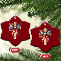 250 Years America Ceramic Ornament Coquette Bow Cross American 4th Of July 250th Anniversary - Wonder Print Shop