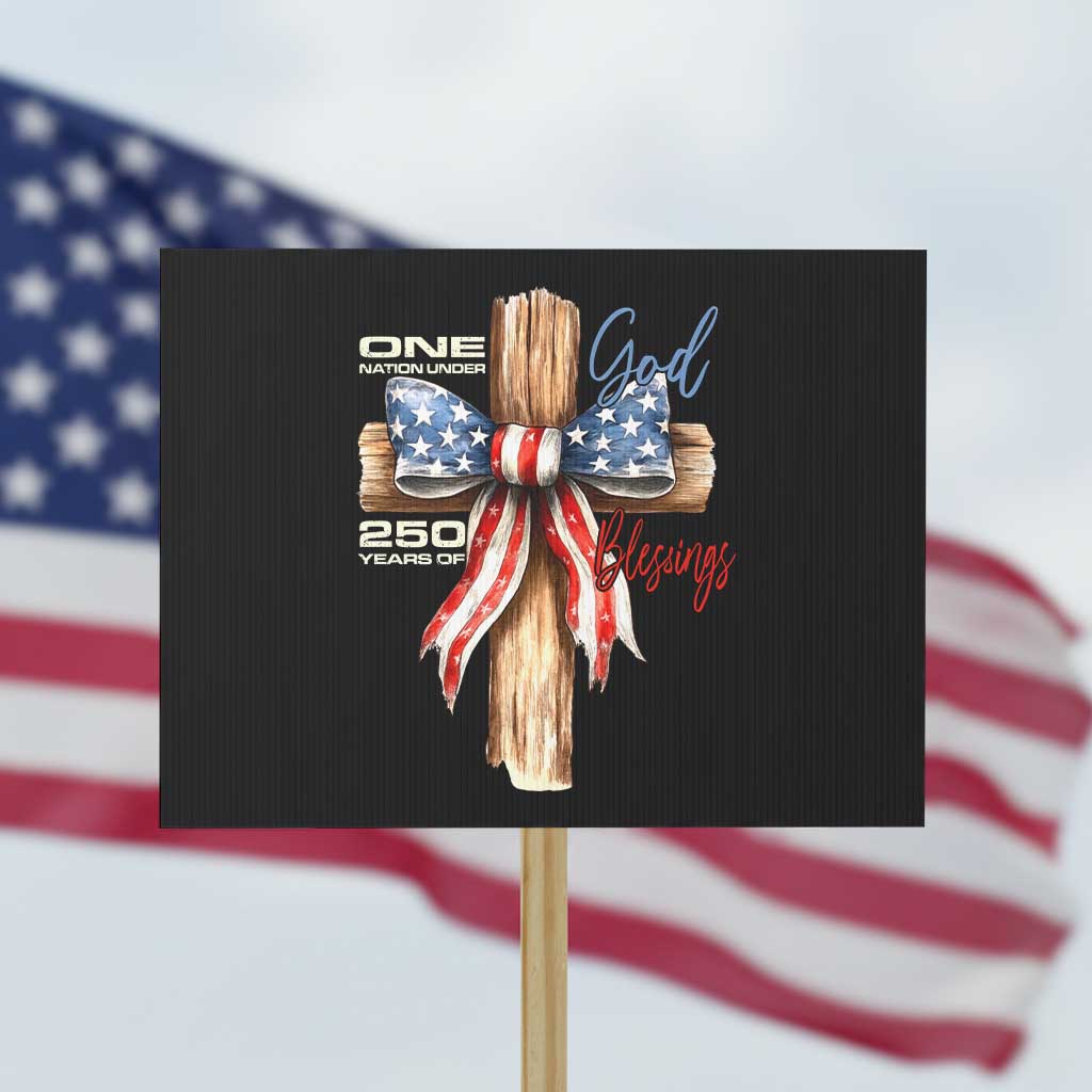 250 Years America Protest Sign Coquette Bow Cross American 4th Of July 250th Anniversary - Wonder Print Shop