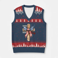 250 Years America V-Neck Knit Sweater Vest Coquette Bow Cross American 4th Of July 250th Anniversary - Wonder Print Shop