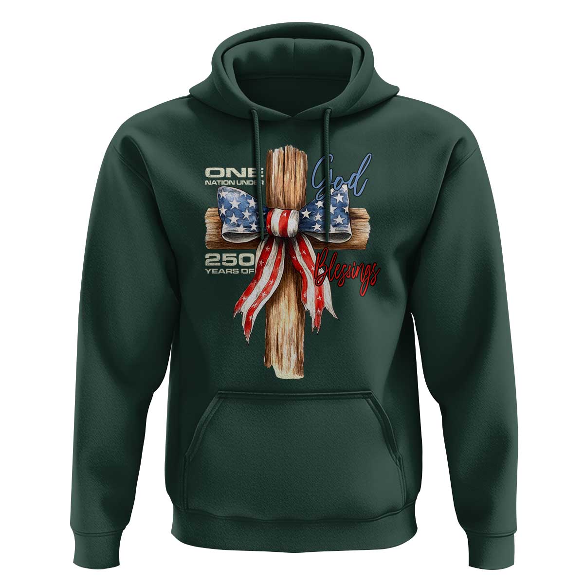 250 Years America Hoodie Coquette Bow Cross American 4th Of July 250th Anniversary - Wonder Print Shop