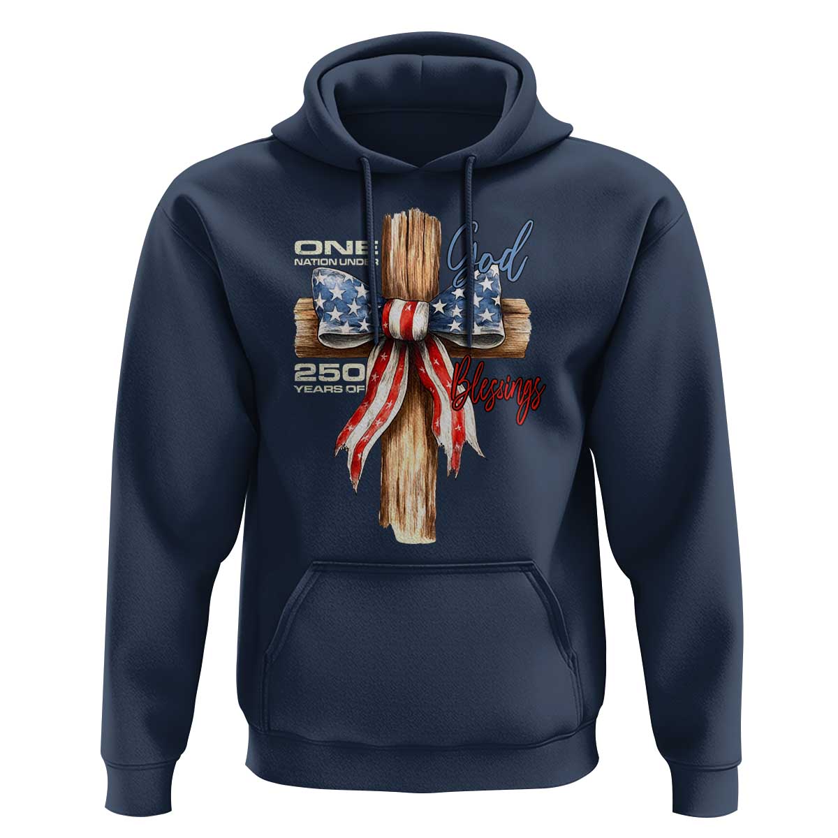250 Years America Hoodie Coquette Bow Cross American 4th Of July 250th Anniversary - Wonder Print Shop