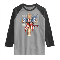 250 Years America Raglan Shirt Coquette Bow Cross American 4th Of July 250th Anniversary - Wonder Print Shop