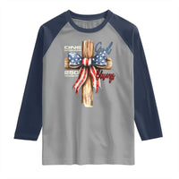 250 Years America Raglan Shirt Coquette Bow Cross American 4th Of July 250th Anniversary - Wonder Print Shop