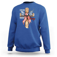 250 Years America Sweatshirt Coquette Bow Cross American 4th Of July 250th Anniversary - Wonder Print Shop